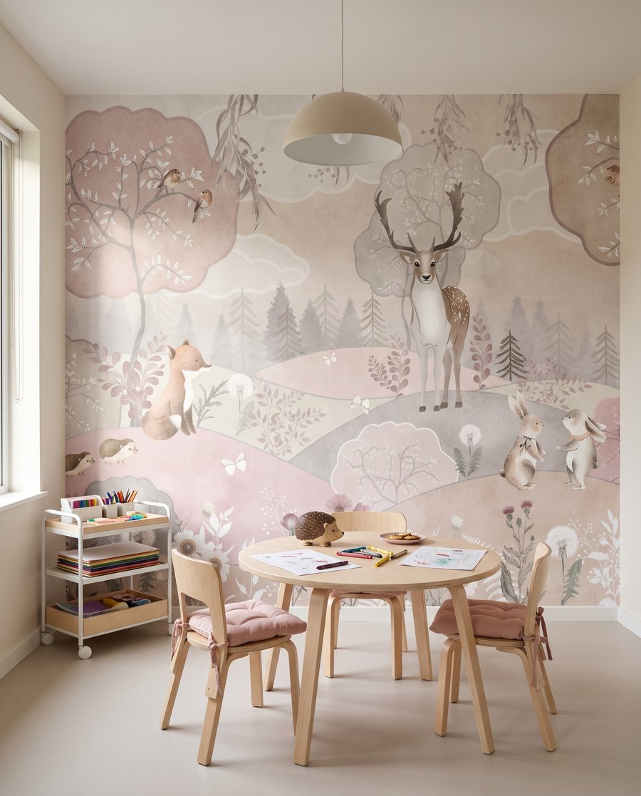 Animais em colinas cor-de-rosa — interior 4