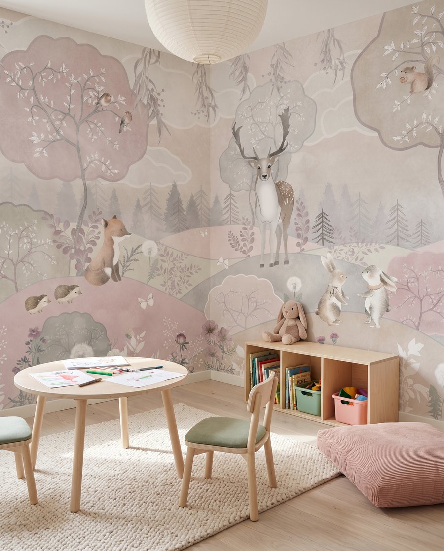 Animais em colinas cor-de-rosa — interior 5