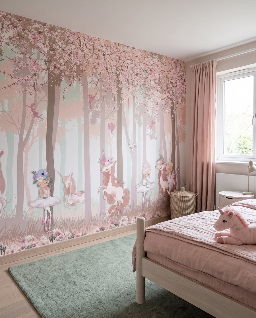 Unicórnios num bosque rosa — interior 2