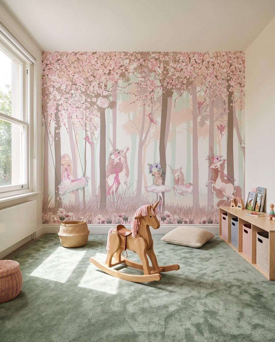 Unicórnios num bosque rosa — interior 3
