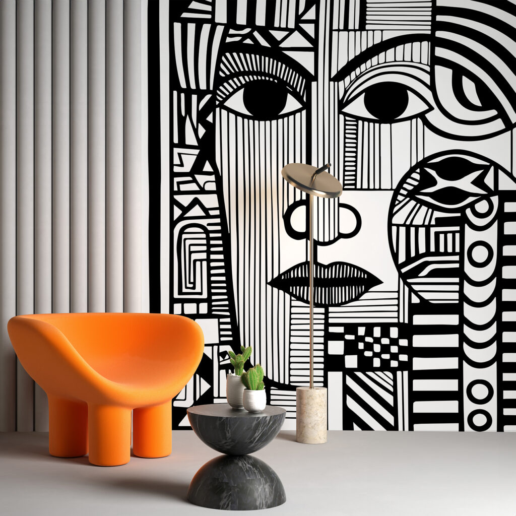 Rosto entre linhas — interior 1