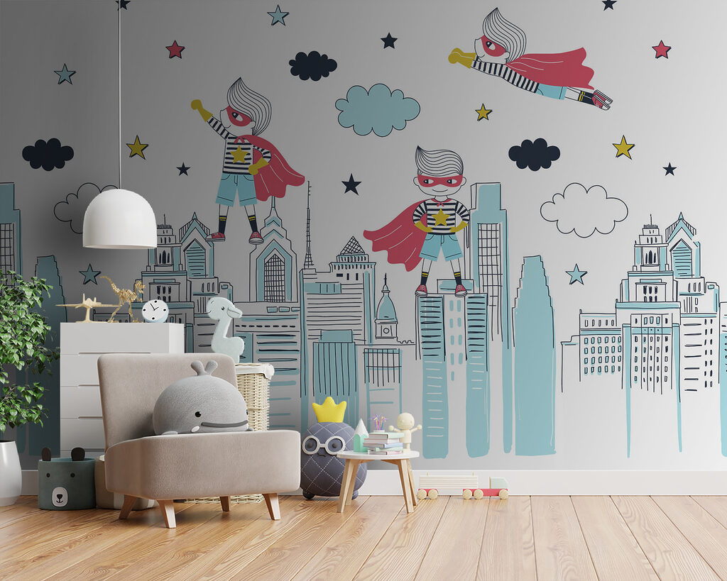 Super-heróis sobre a cidade — interior 1