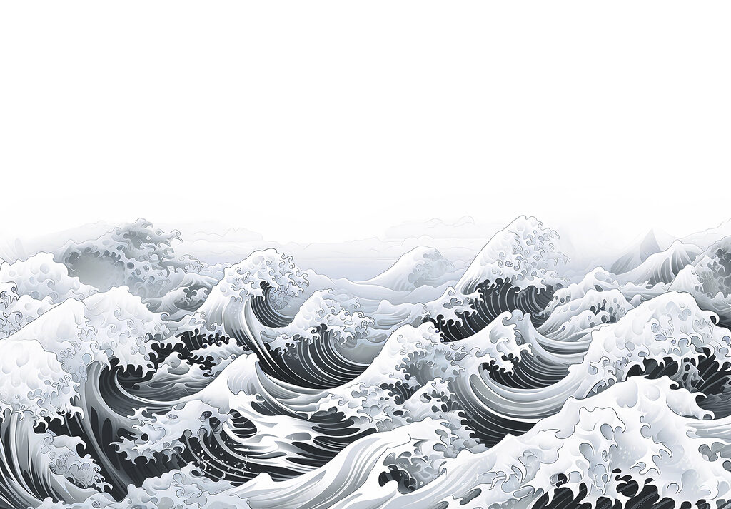 Ondas em gravura — design completo