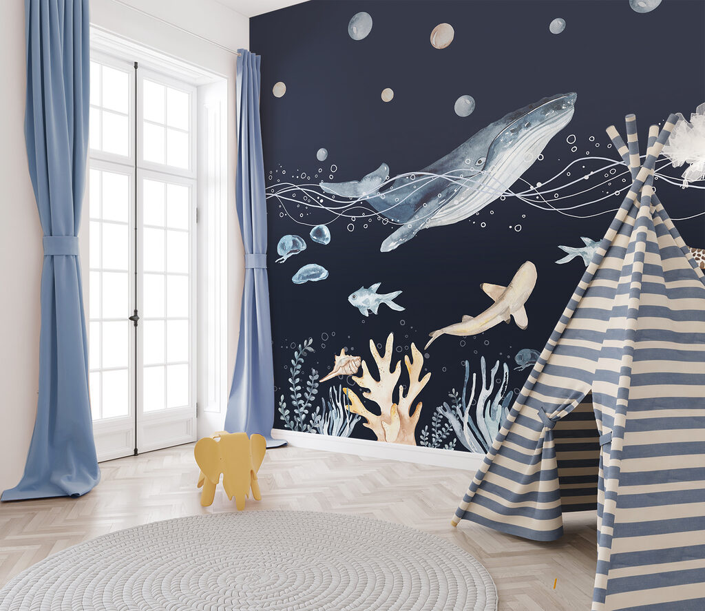 Baleia sobre corais — interior 1