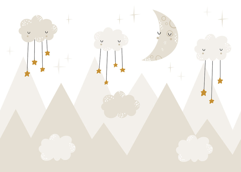 Nuvens redondas e estrelas — design completo