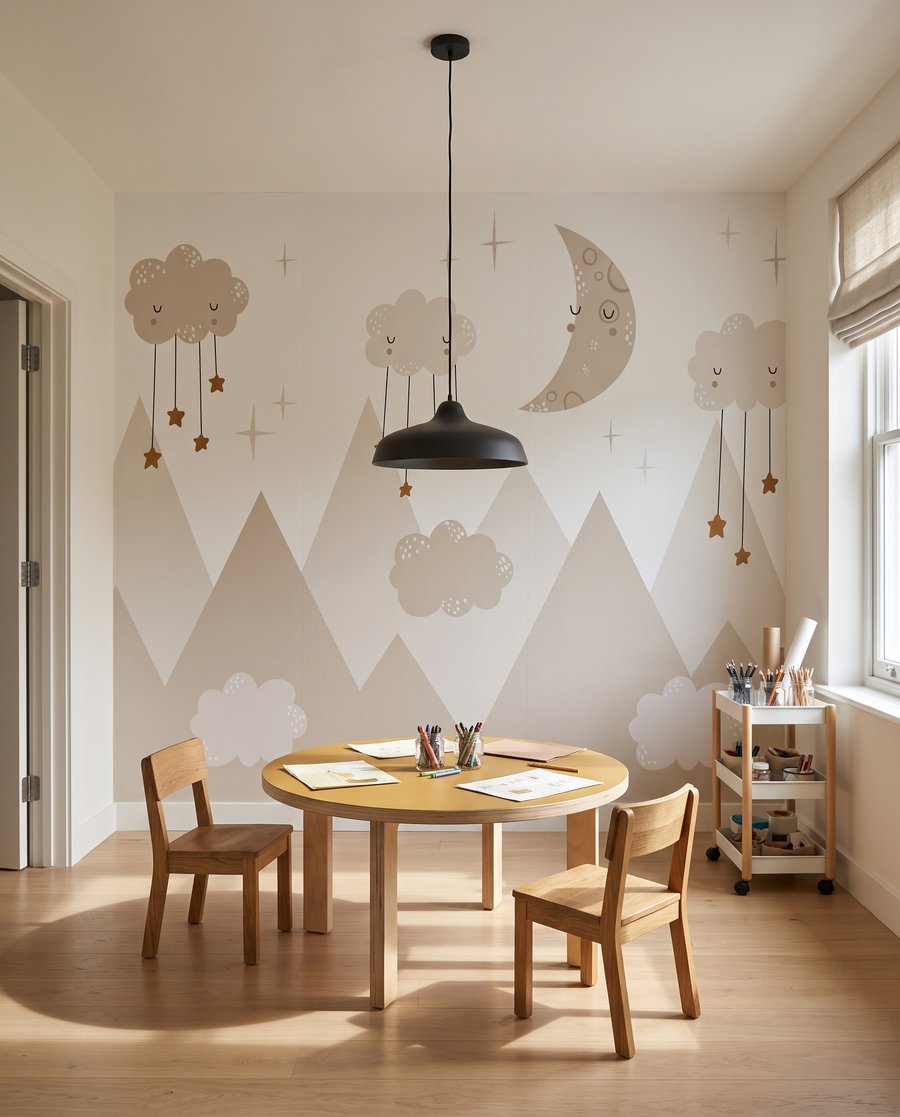 Nuvens redondas e estrelas — interior 3