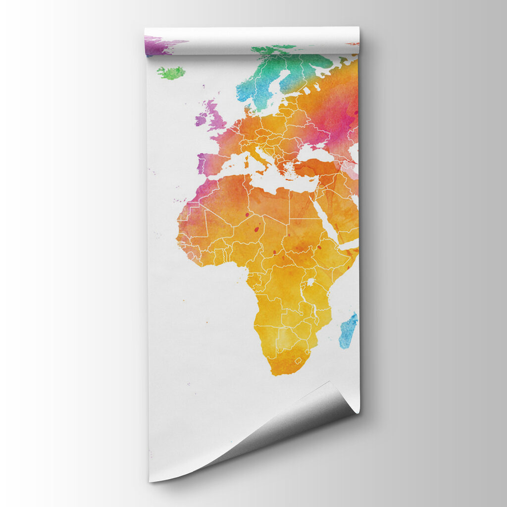 Mapa-múndi em aguarela — vista do produto