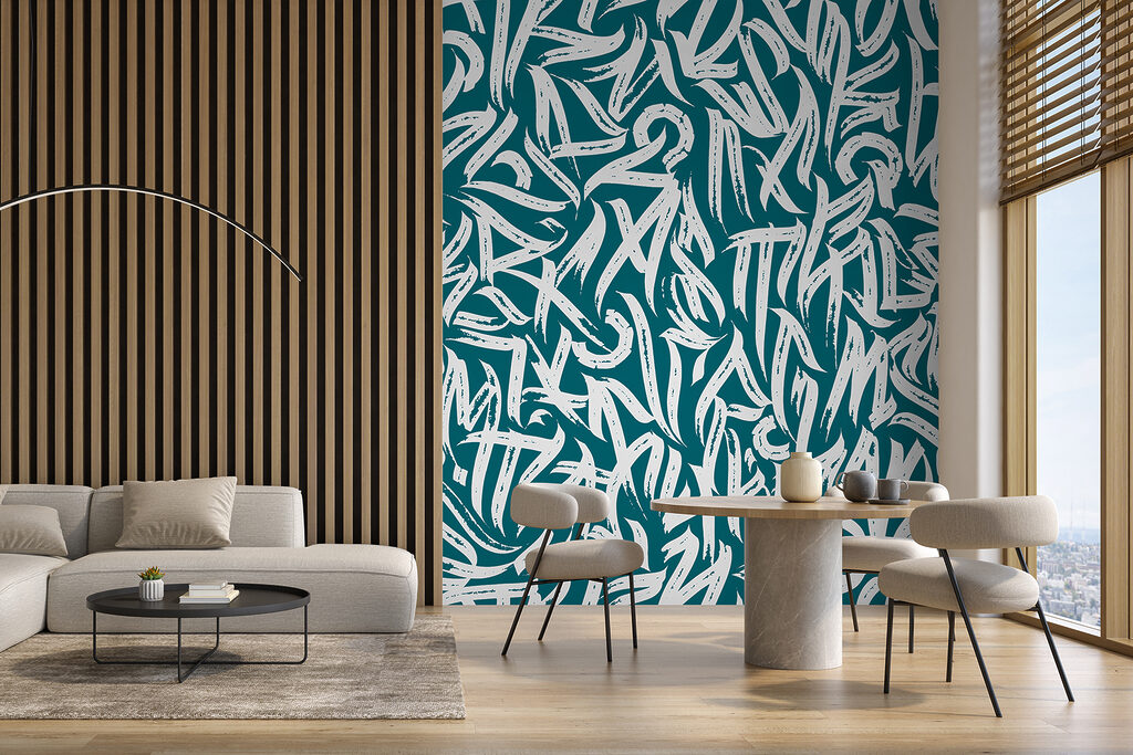 Letras brancas sobre azul-noite — interior 2