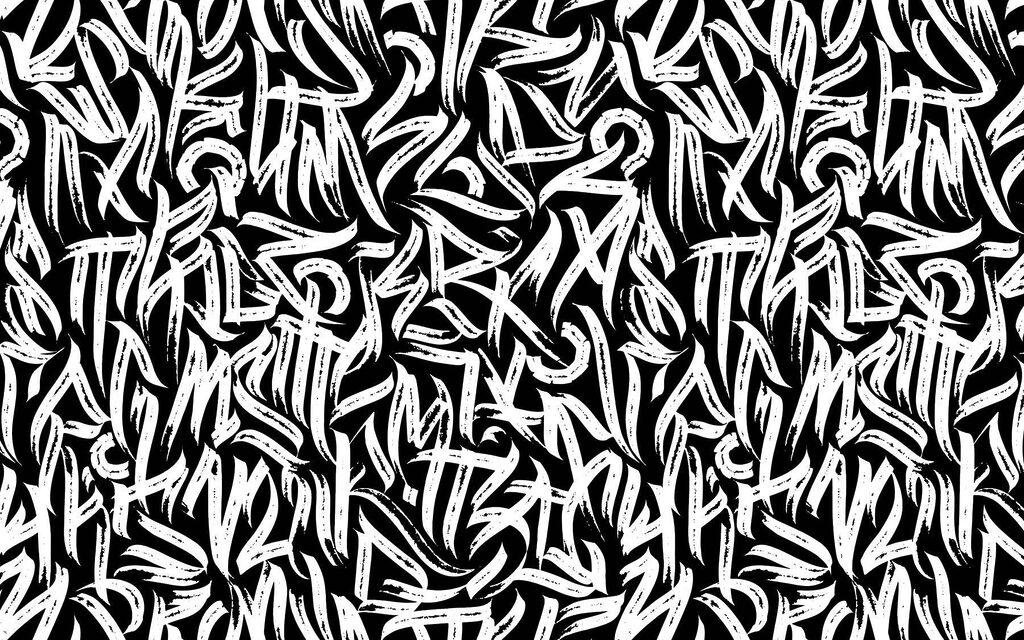 Letras brancas sobre azul-noite — design completo