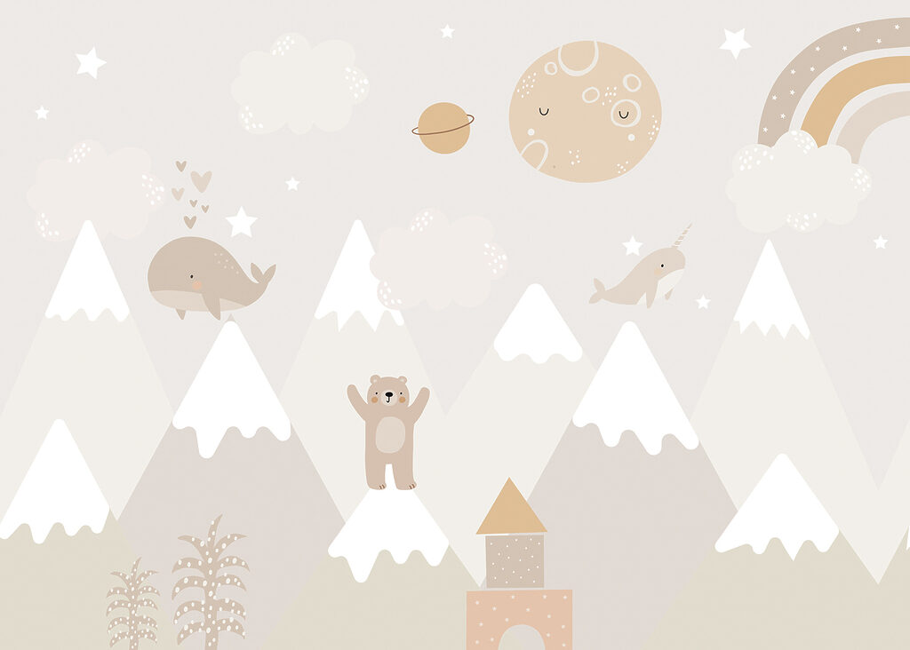 Baleias entre montanhas — design completo