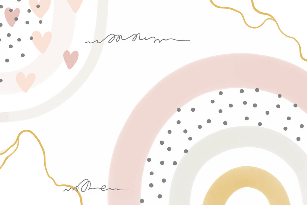 Arco-íris com pontos soltos — design completo