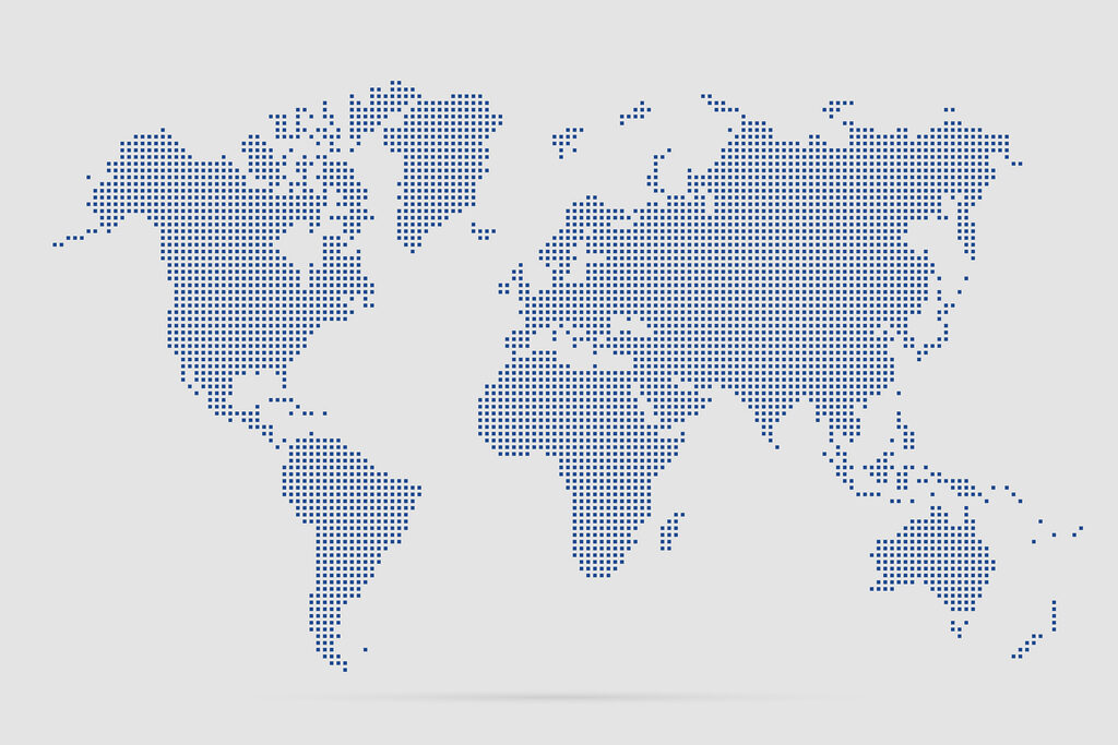 Mapa-múndi em pontos — design completo