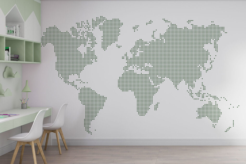 Mapa-múndi em pontos — interior 3