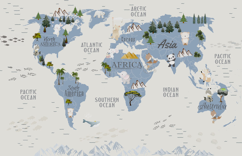 Animais em tons frios — design completo
