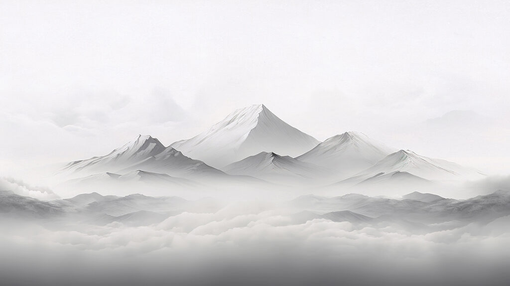 Pico branco sobre nuvens — design completo