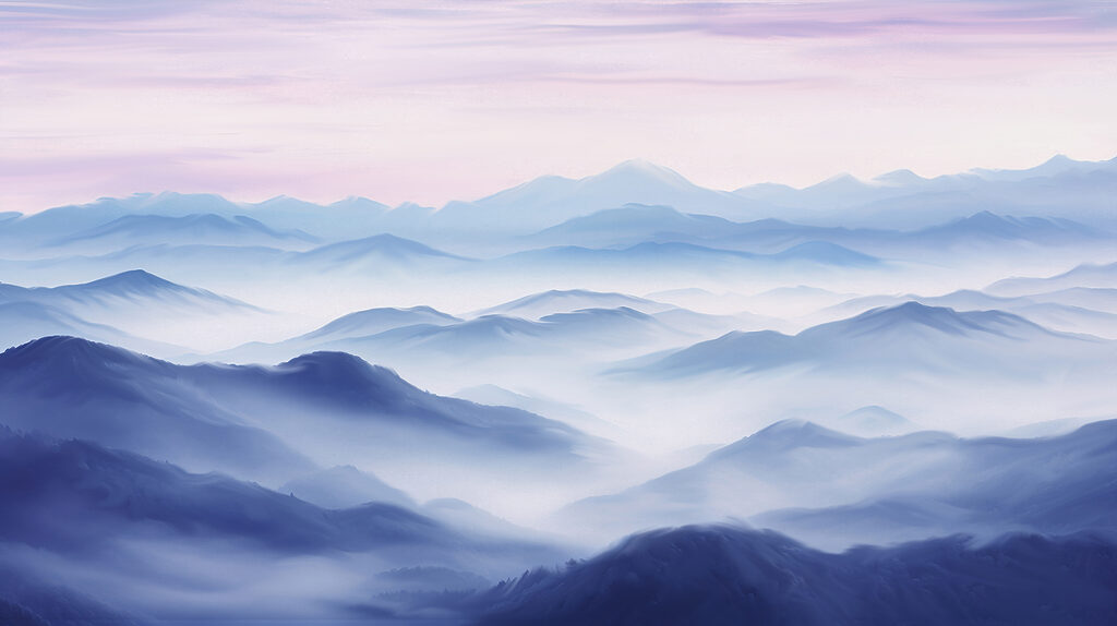 Cumes azuis ao amanhecer — design completo