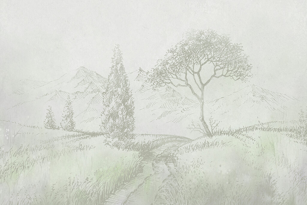 Caminho entre árvores — design completo