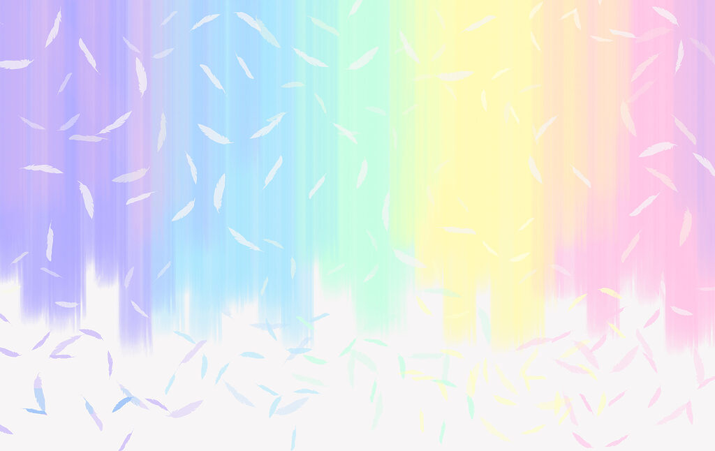 Arco-íris pastel com riscas — design completo