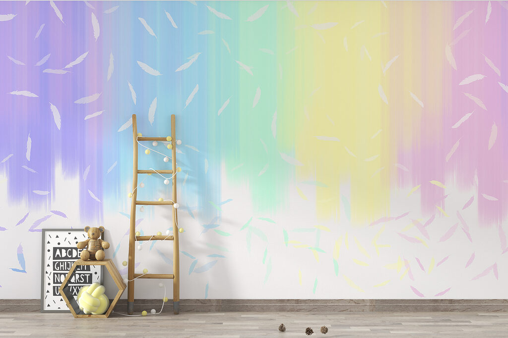 Arco-íris pastel com riscas — interior 2