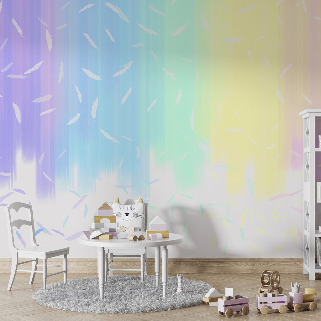 Arco-íris pastel com riscas — interior 3