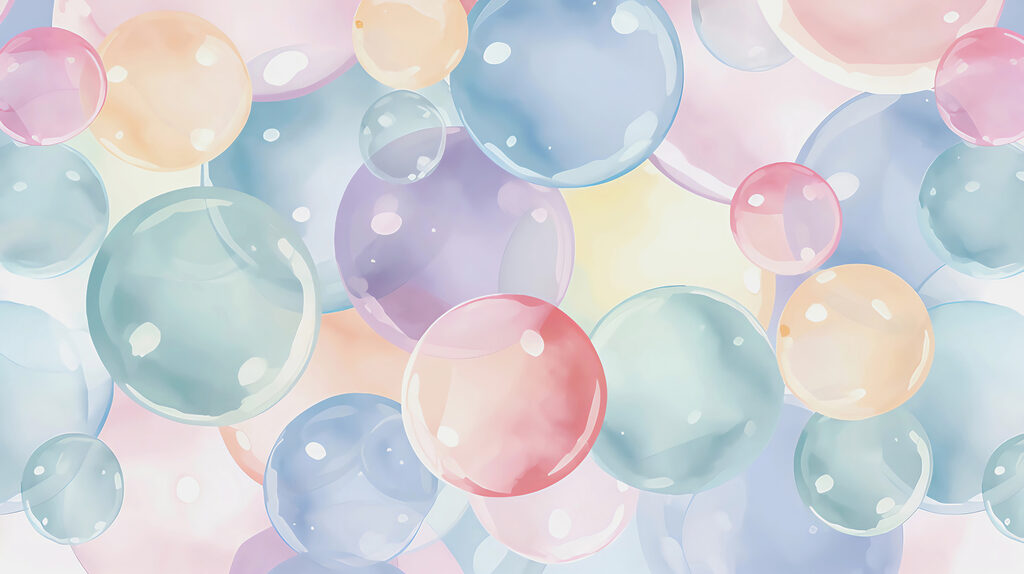Bolhas em tons pastel — design completo