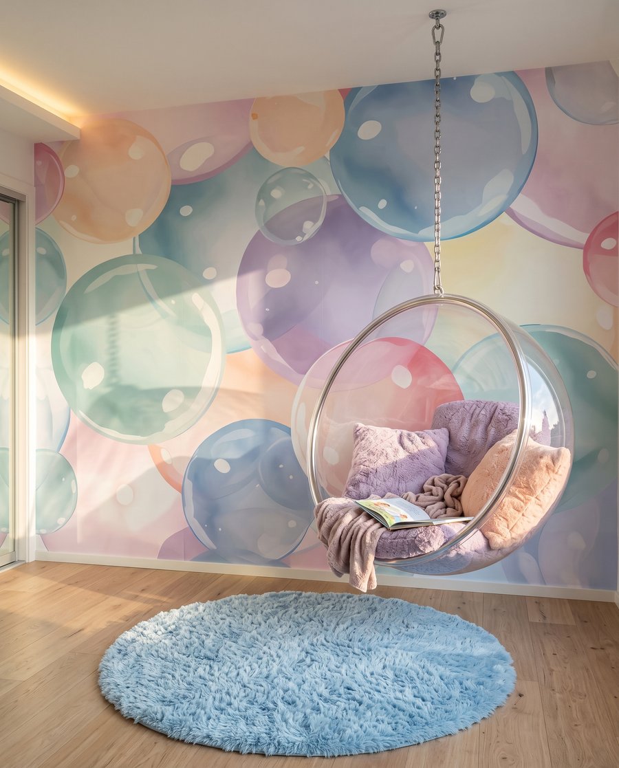 Bolhas em tons pastel — interior 5