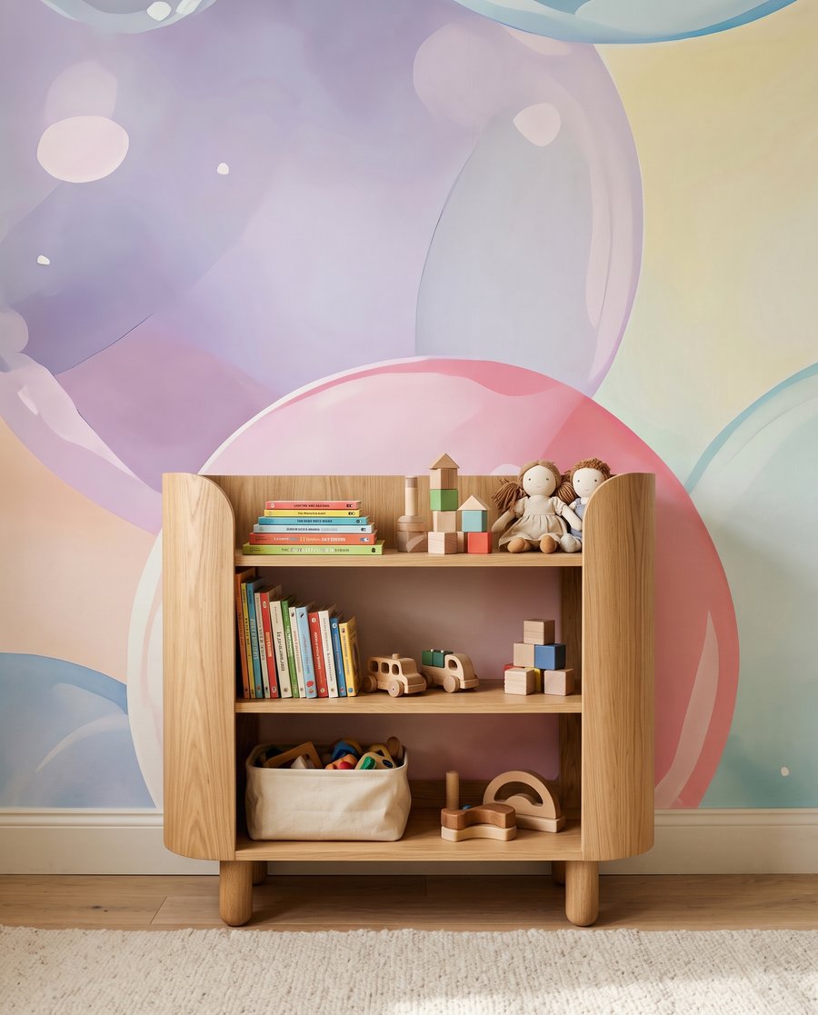 Bolhas em tons pastel — detalhe