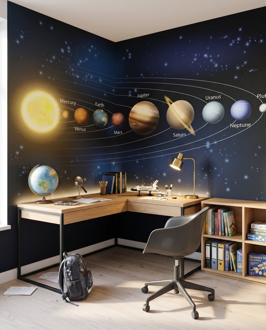 Planetas em órbita num interior