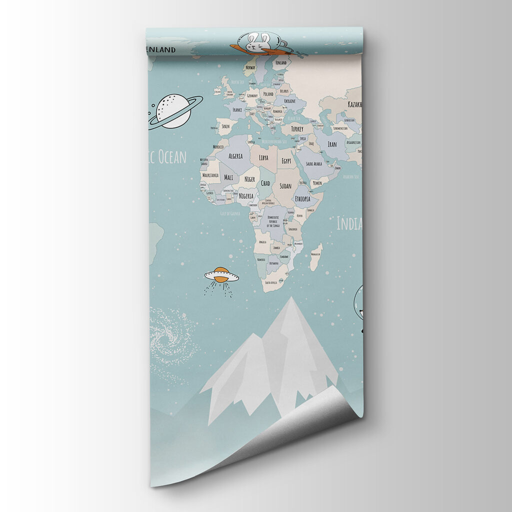 Mapa com astronautas — vista do produto