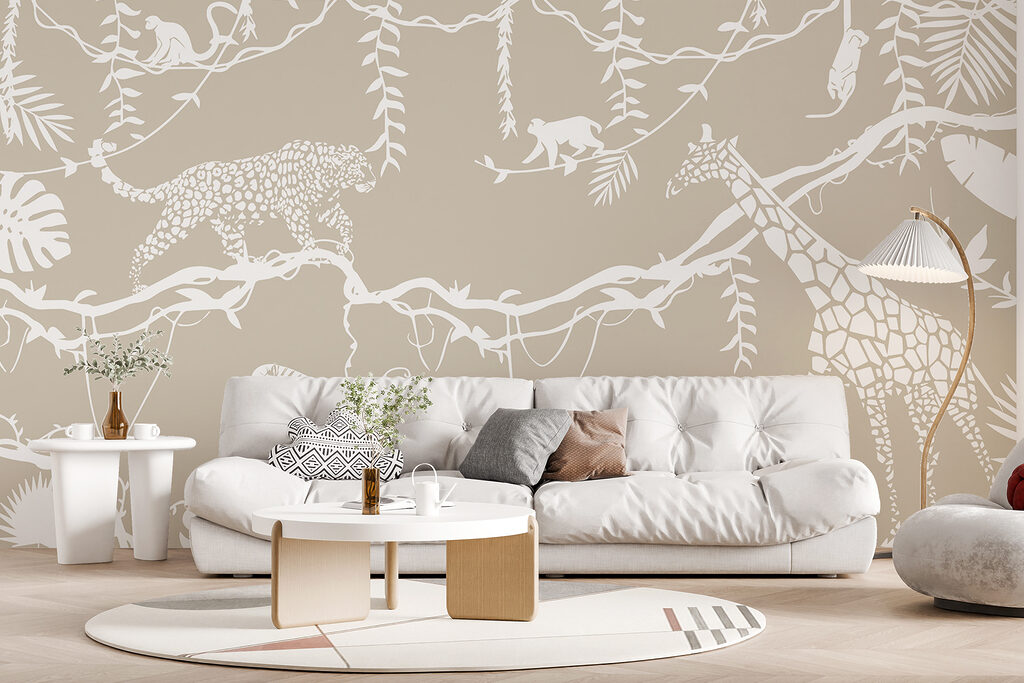 Animais em contornos brancos — interior 1