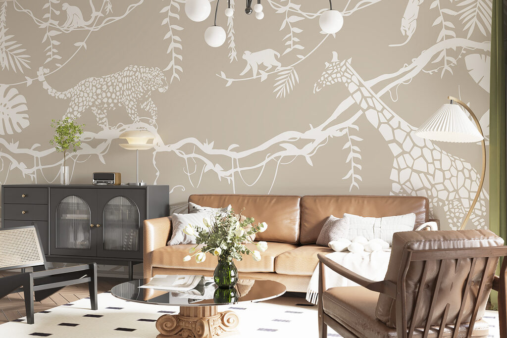 Animais em contornos brancos — interior 2