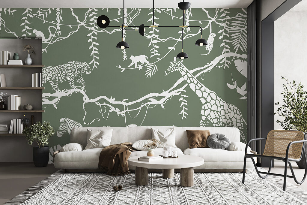 Animais em contornos brancos — interior 3