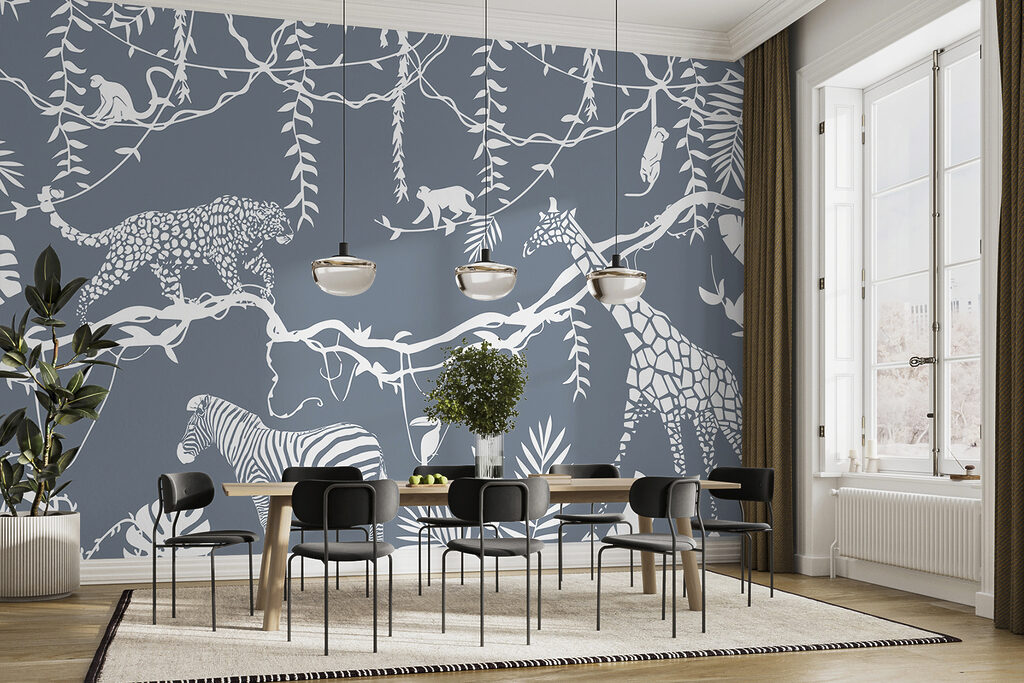 Animais em contornos brancos — interior 1