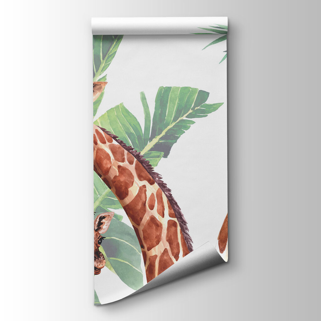 Girafas entre folhagem tropical — vista do produto