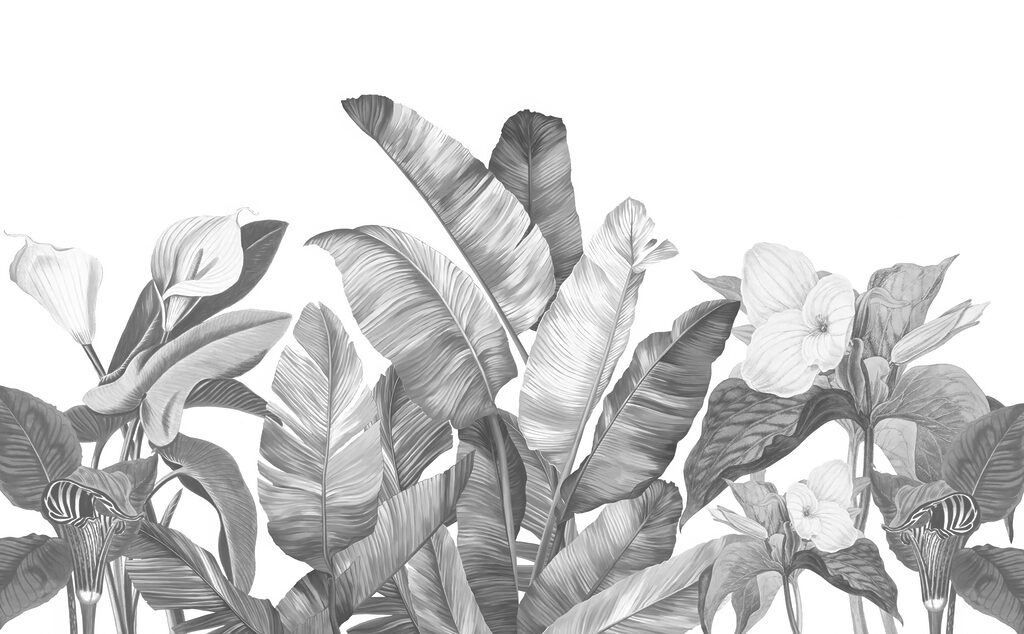 Folhas e flores claras — design completo