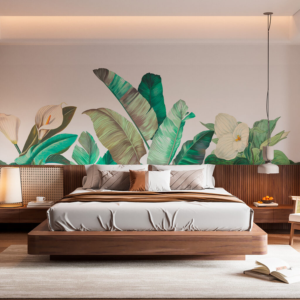 Folhas e flores claras — interior 2