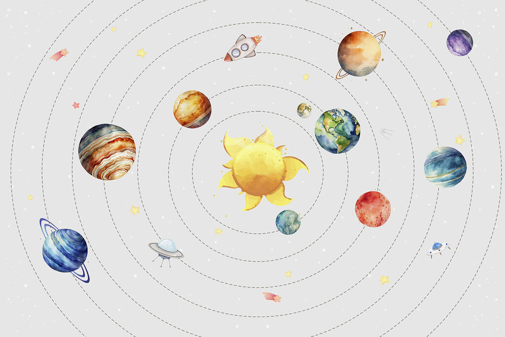 Órbitas finas e planetas — design completo