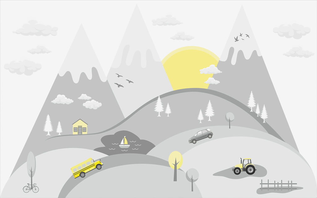 Estradas entre montanhas — design completo