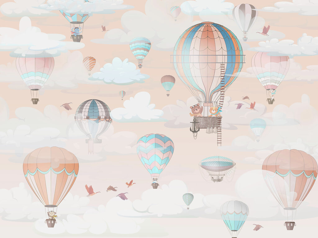 Balões em tons pastel — design completo