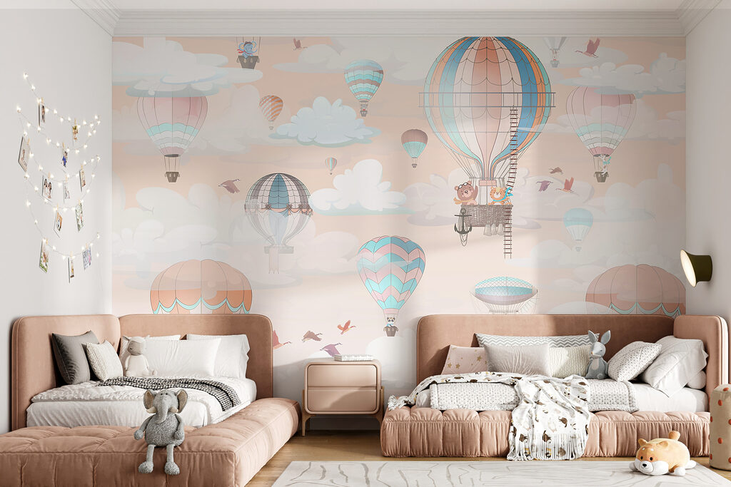 Balões em tons pastel — interior 3