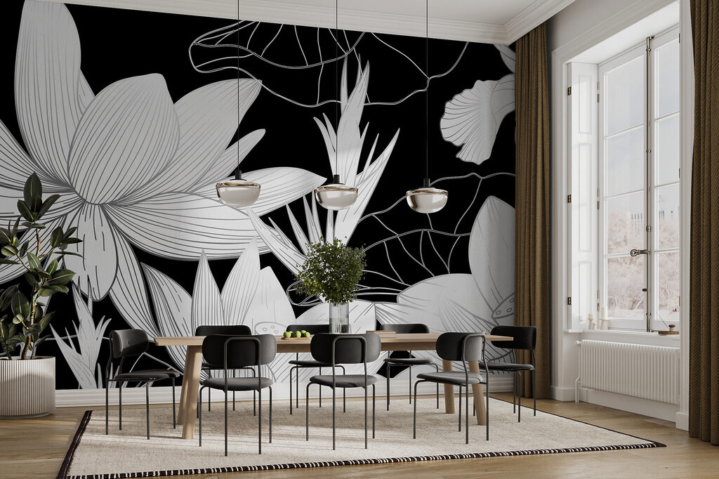Flores brancas e folhagem — interior 2