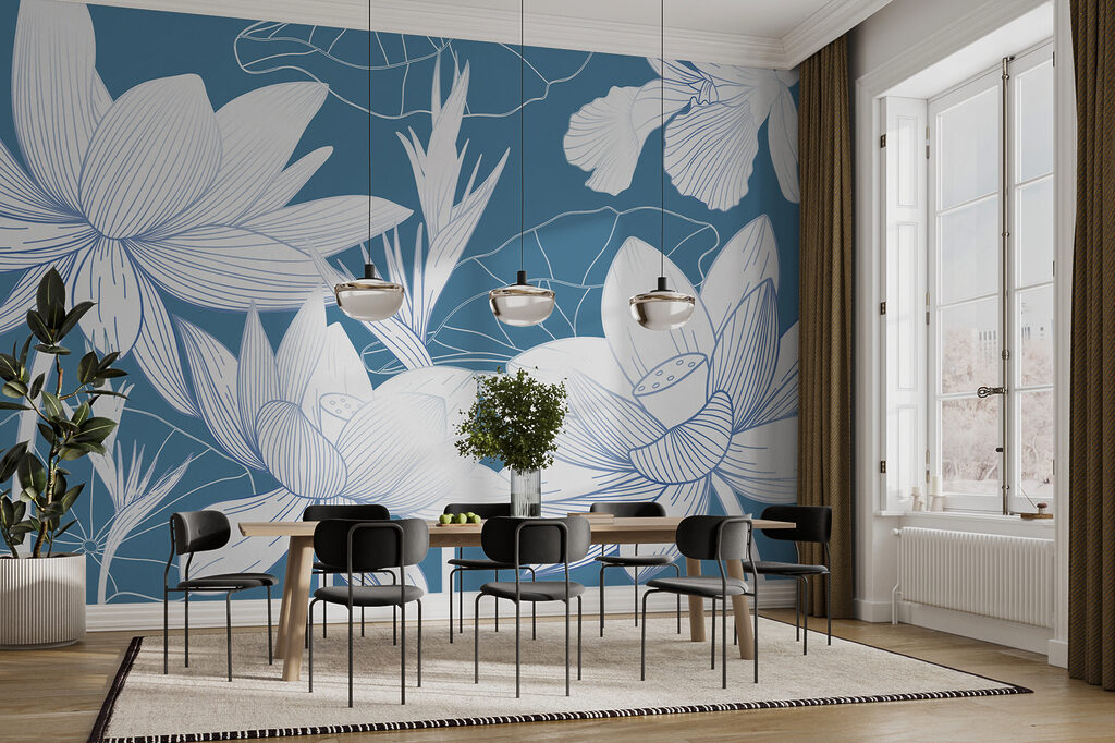 Flores brancas e folhagem — interior 2