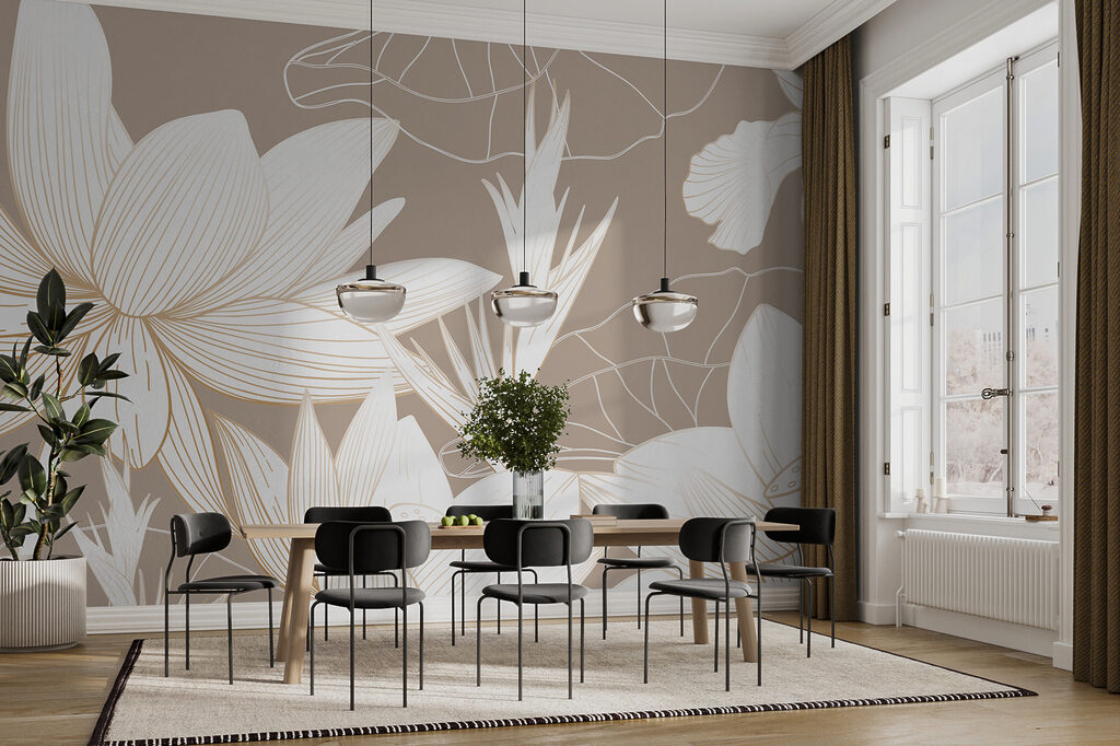 Flores brancas e folhagem — interior 2