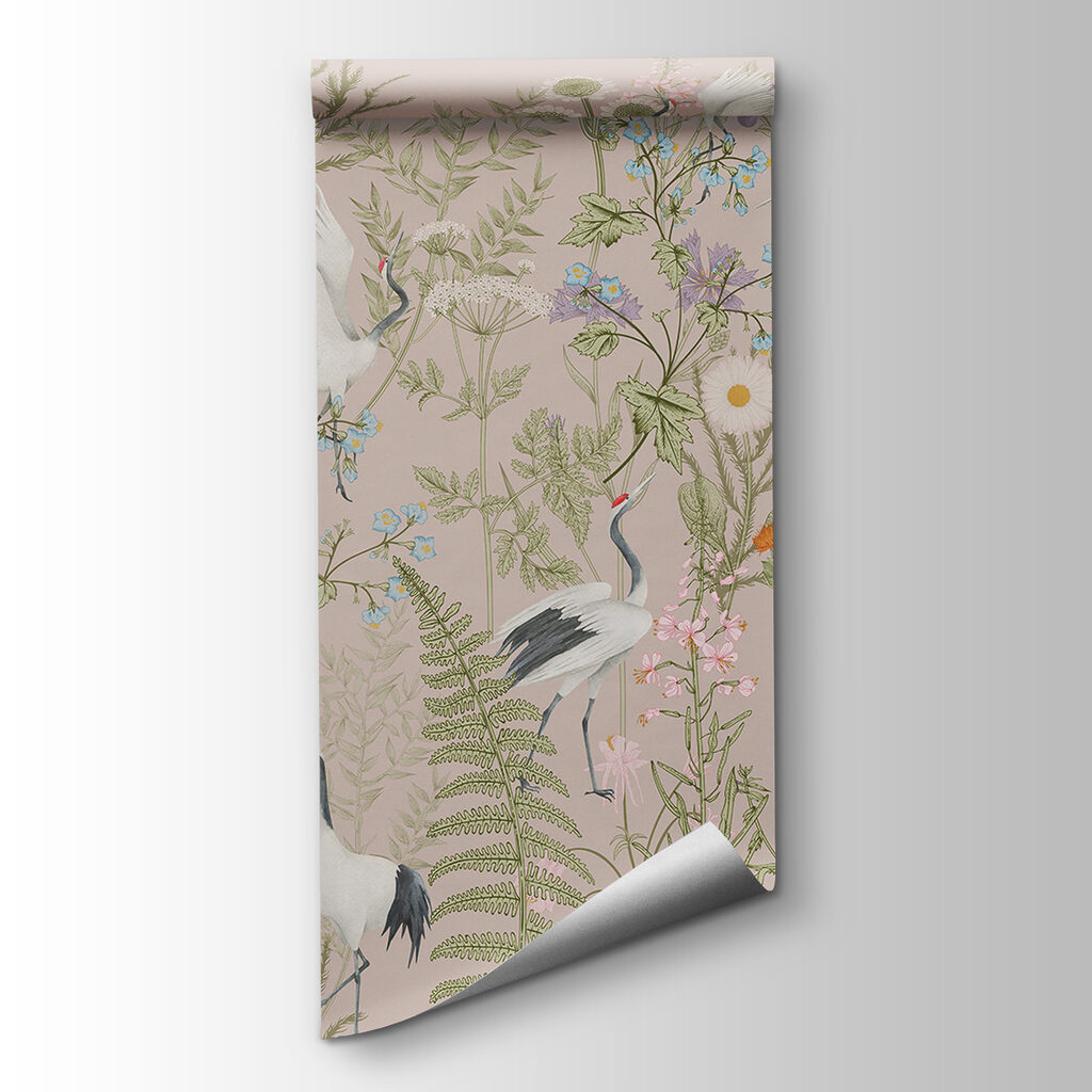 Aves brancas entre flores — vista do produto