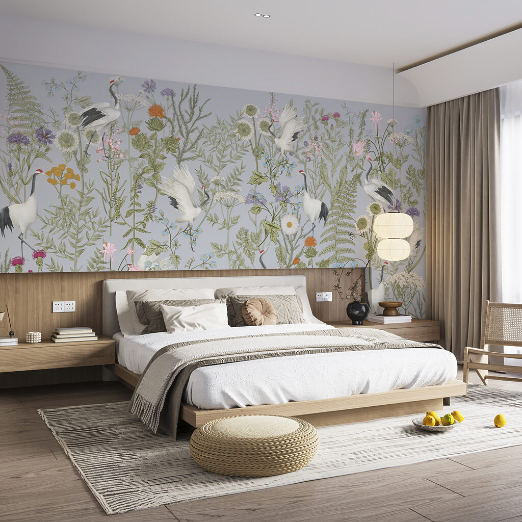 Aves brancas entre flores — interior 2