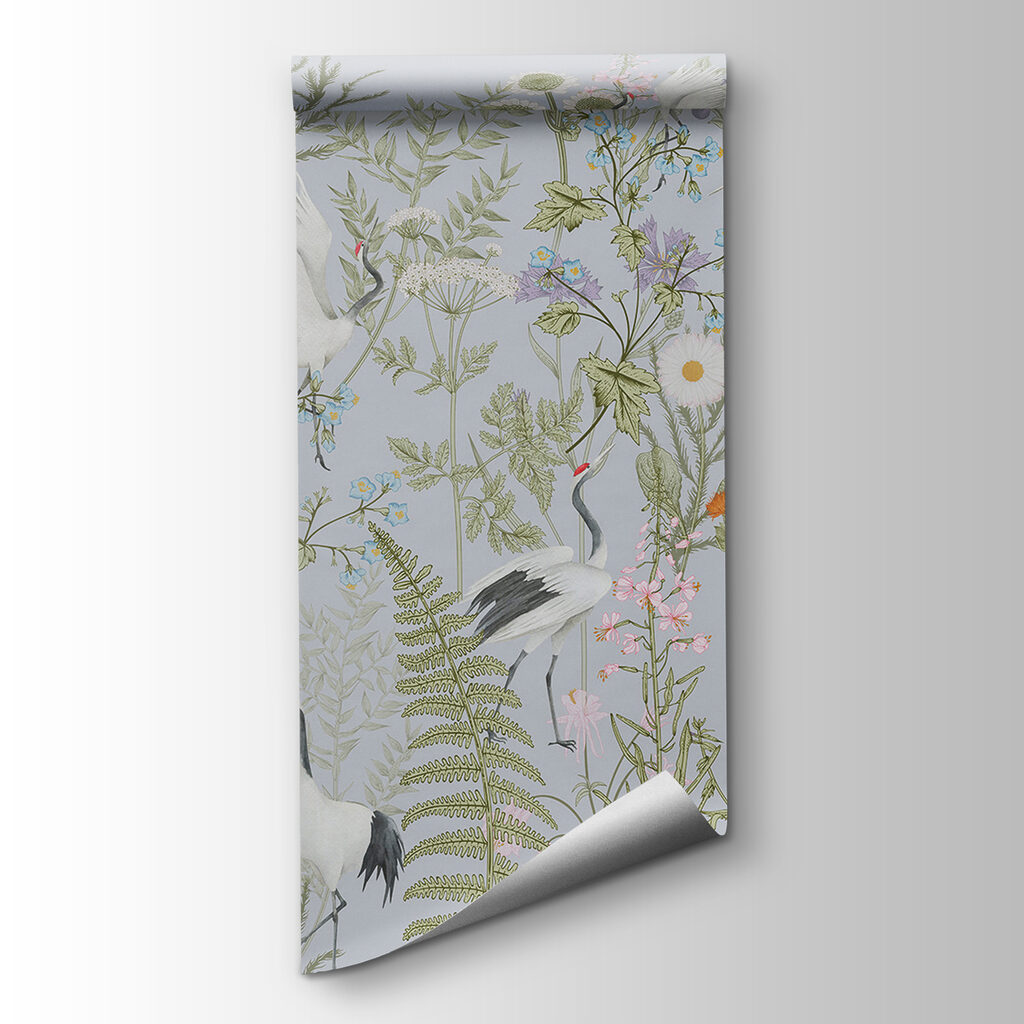 Aves brancas entre flores — vista do produto