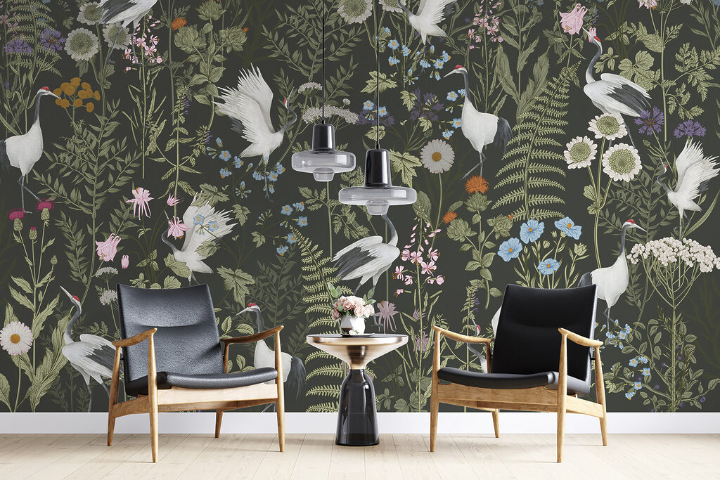 Aves brancas entre flores — interior 2