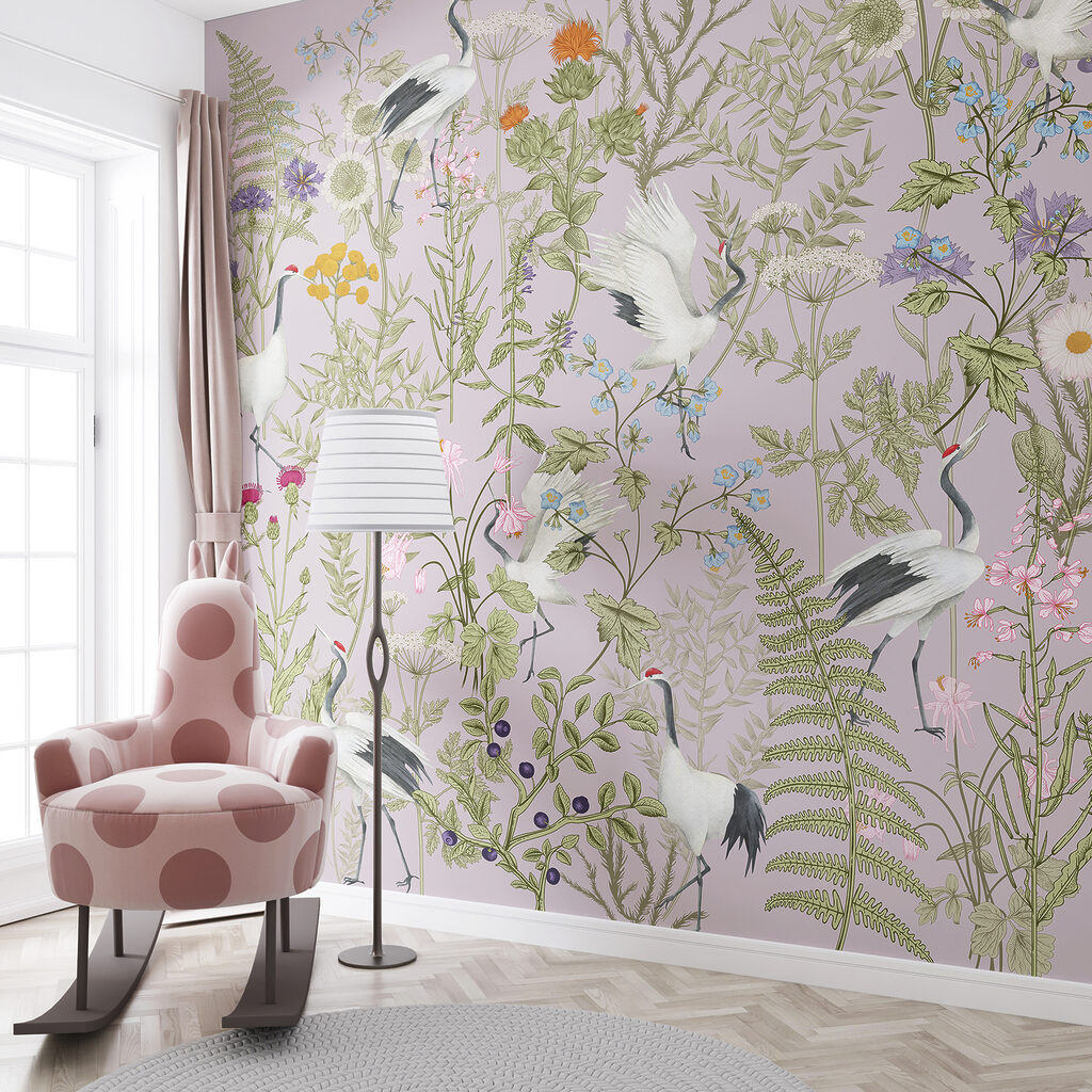 Aves brancas entre flores — interior 2
