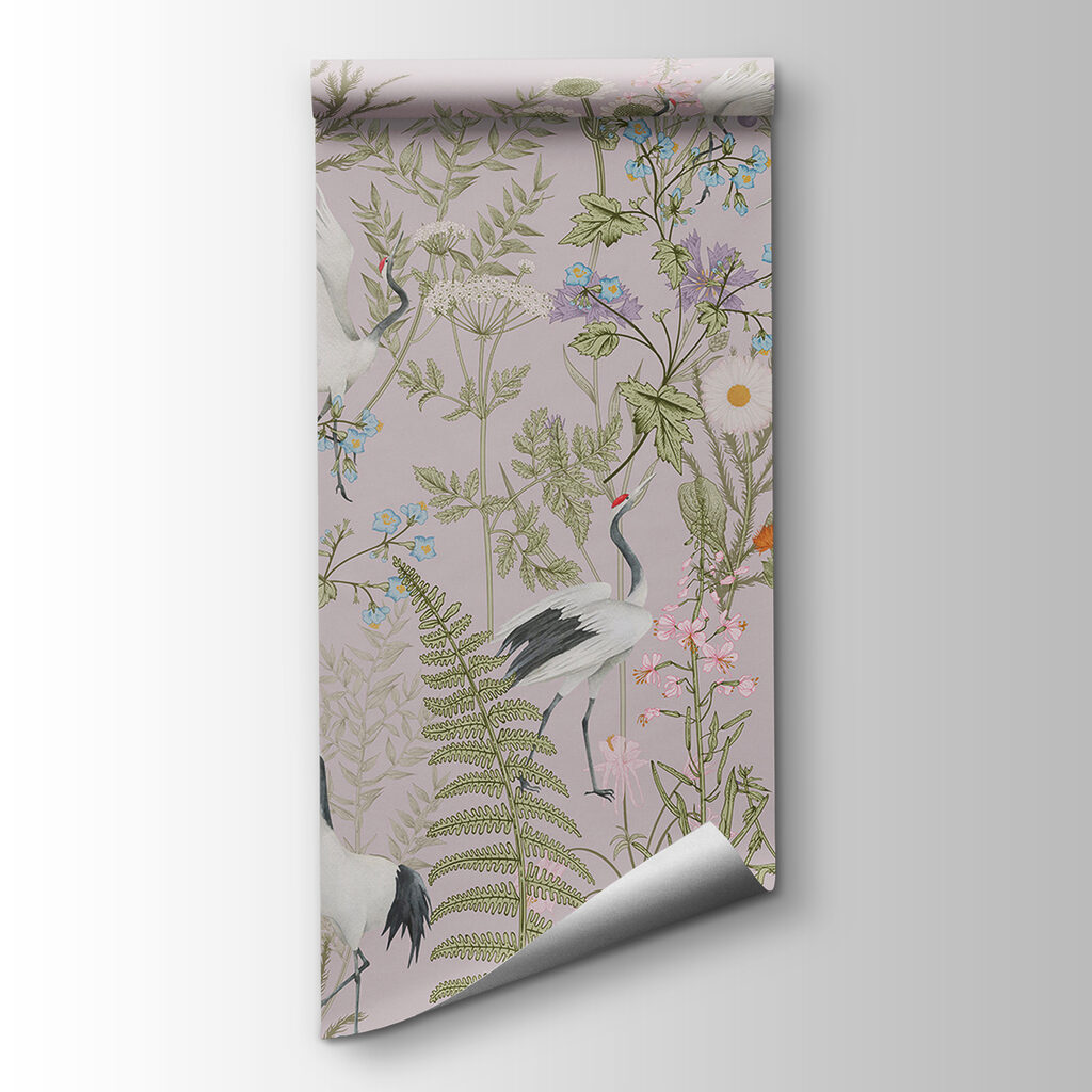 Aves brancas entre flores — vista do produto