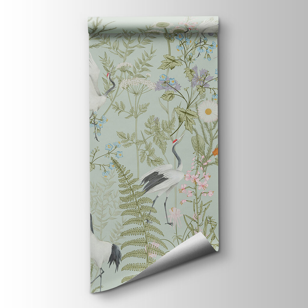Aves brancas entre flores — vista do produto